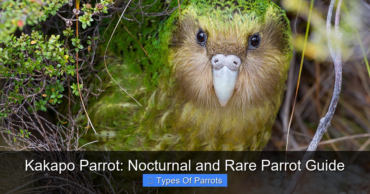 Featured image for Kakapo Parrot: Nocturnal and Rare Parrot Guide