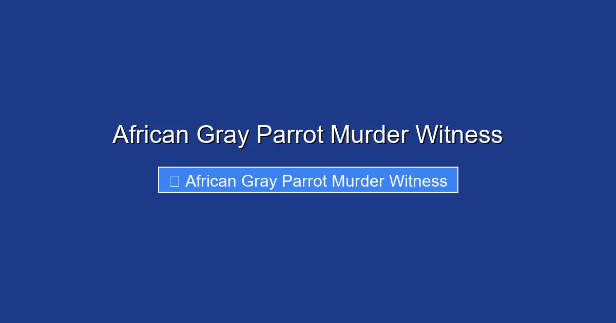 African Gray Parrot Murder Witness