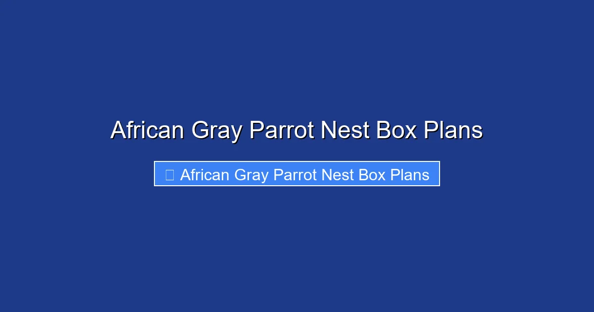 African Gray Parrot Nest Box Plans