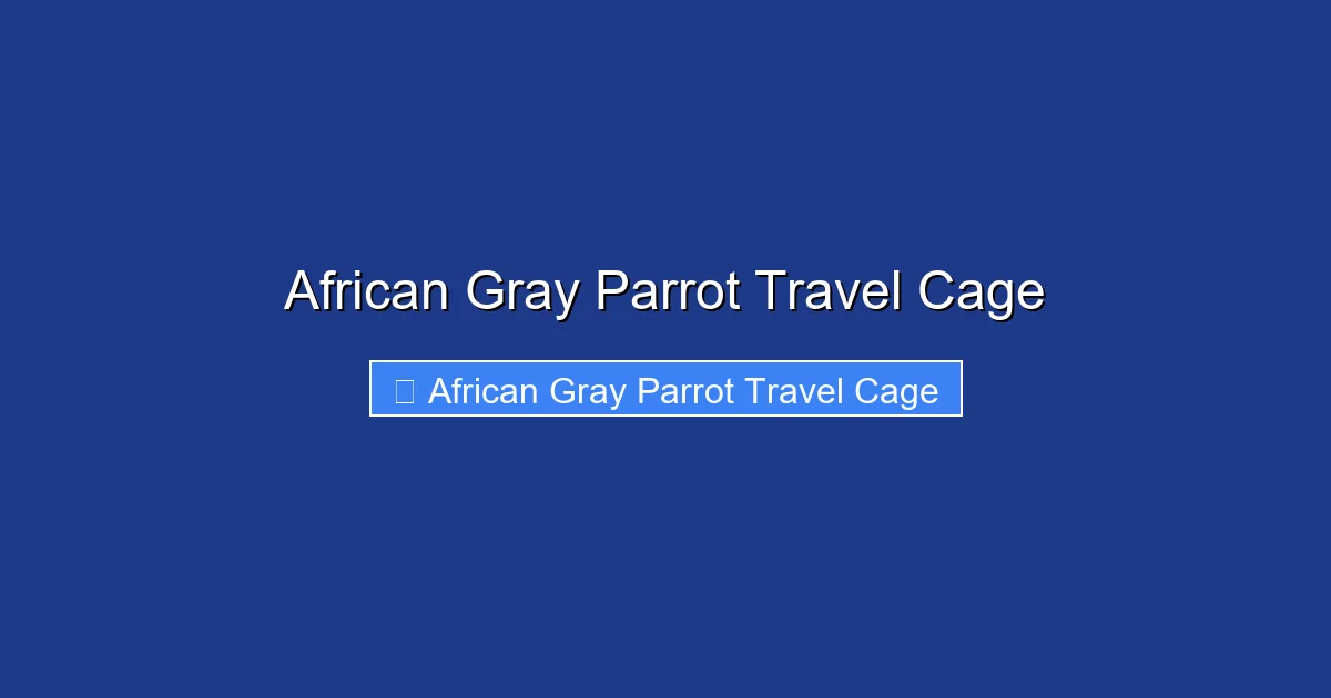 African Gray Parrot Travel Cage
