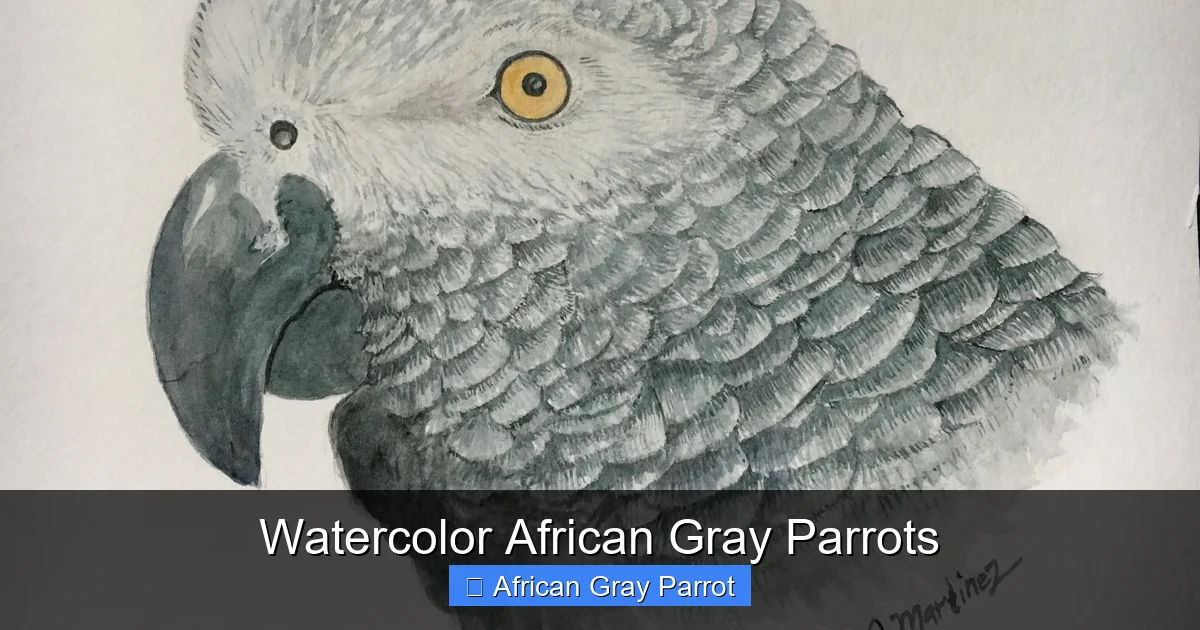 Watercolor African Gray Parrots